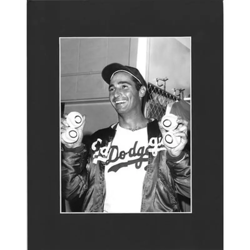 Matted 8x10 Photo- Sandy Koufax 4 No Hitters 