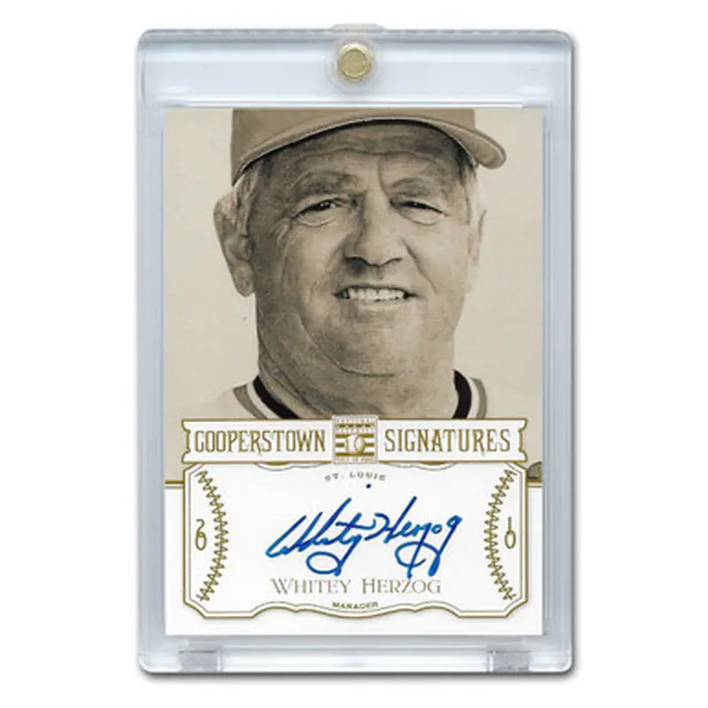 Whitey Herzog Autographed Card 2013 Panini Cooperstown Signatures Ltd Ed of 699 