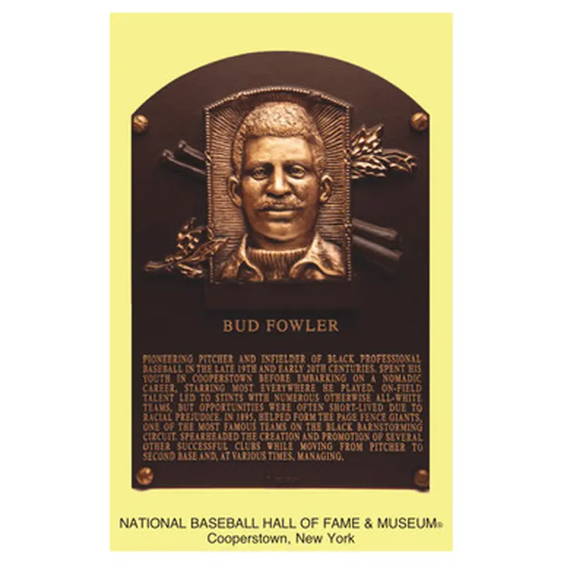 Bud Fowler Baseball Hall of Fame Plaque Postcard 