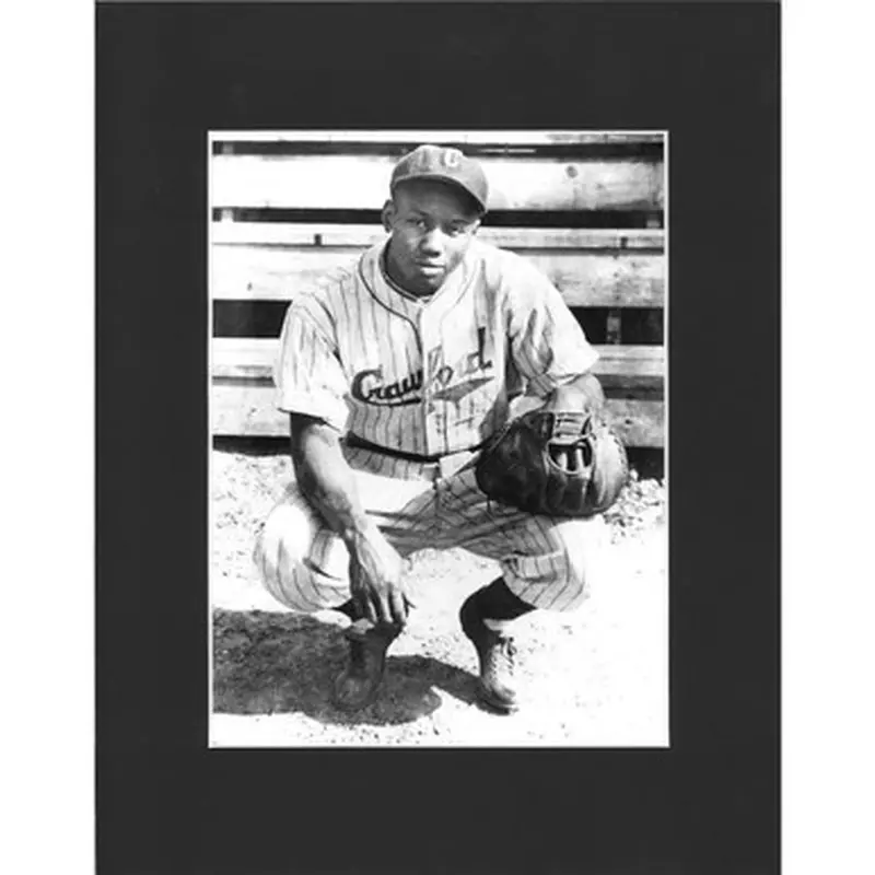 Matted 8x10 Photo- Josh Gibson Catching 