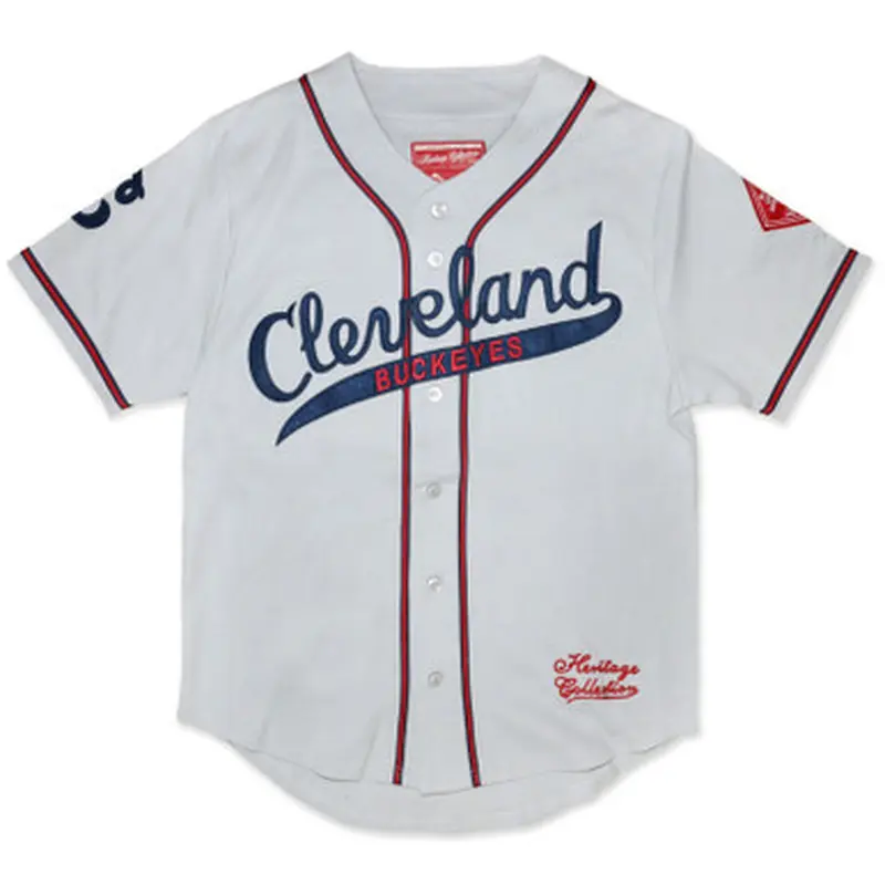 Mens Cleveland Buckeyes Replica Light Grey Heritage Jersey Size XL