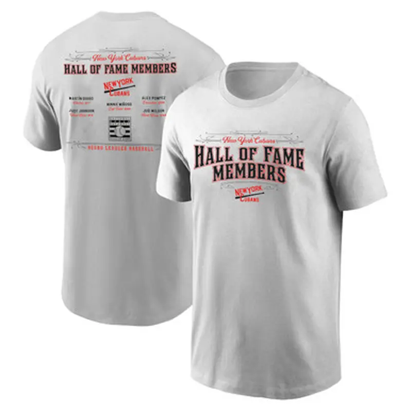 Mens New York Cubans Team Hall of Famer Grey Roster T-Shirt Size L
