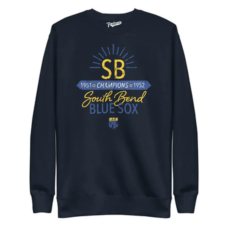 South Bend Blue Sox Champions Navy Crewneck Sweatshirt Size L