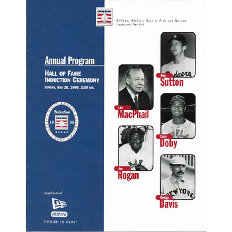 1998 Baseball Hall of Fame Official Induction Program 