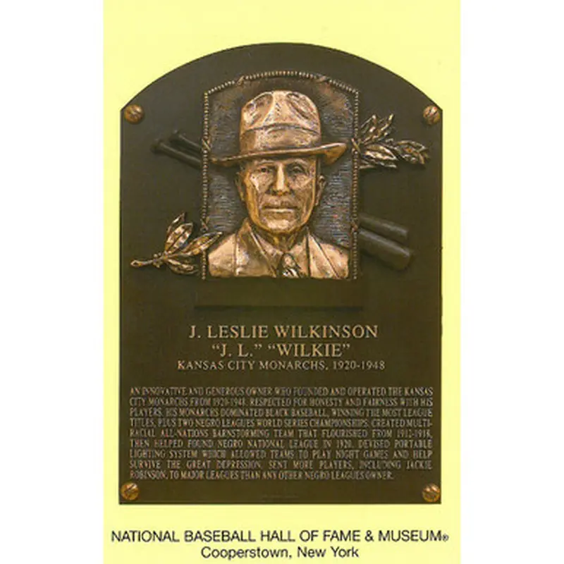 J.L. Wilkinson Baseball Hall of Fame Plaque Postcard 