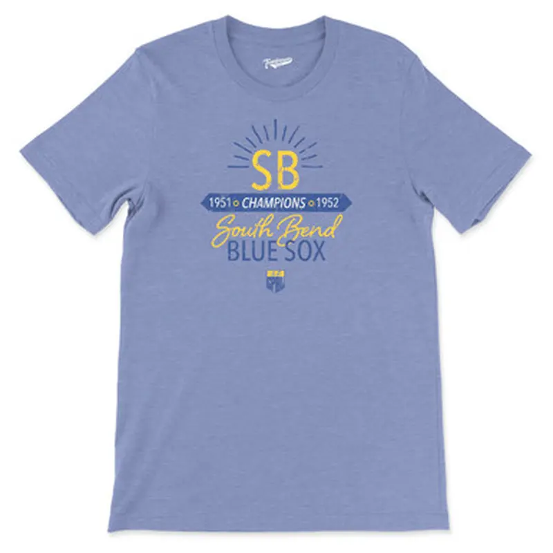 Unisex Teambrown South Bend Blue Sox Champions Blue Heather T-Shirt Size L