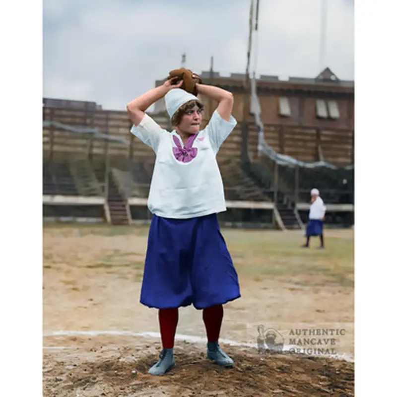 Ida Schnall 1913 New York Female Giants 11 x 14 Colorized Print 