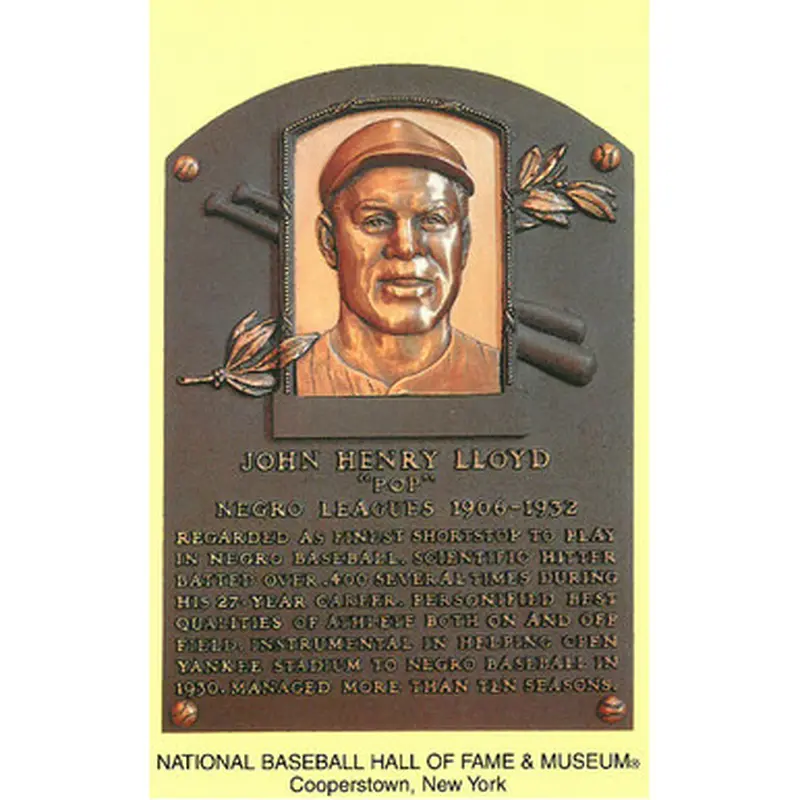 Pop Lloyd Baseball Hall of Fame Plaque Postcard 