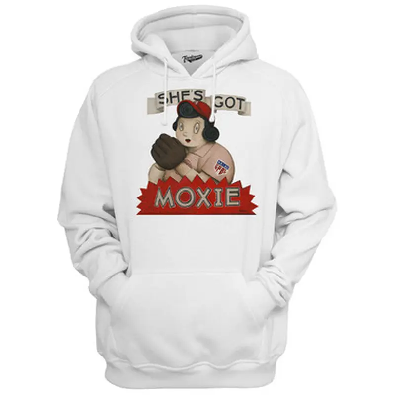 Unisex Teambrown She's Got Moxie AAGPBL White Hooded Sweatshirt Size L