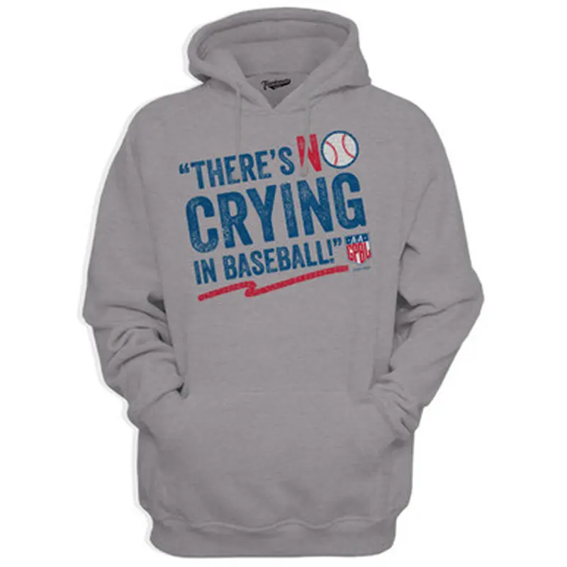 Unisex Teambrown Theres No Crying in Baseball AAGPBL Gray Hooded Sweatshirt Size L