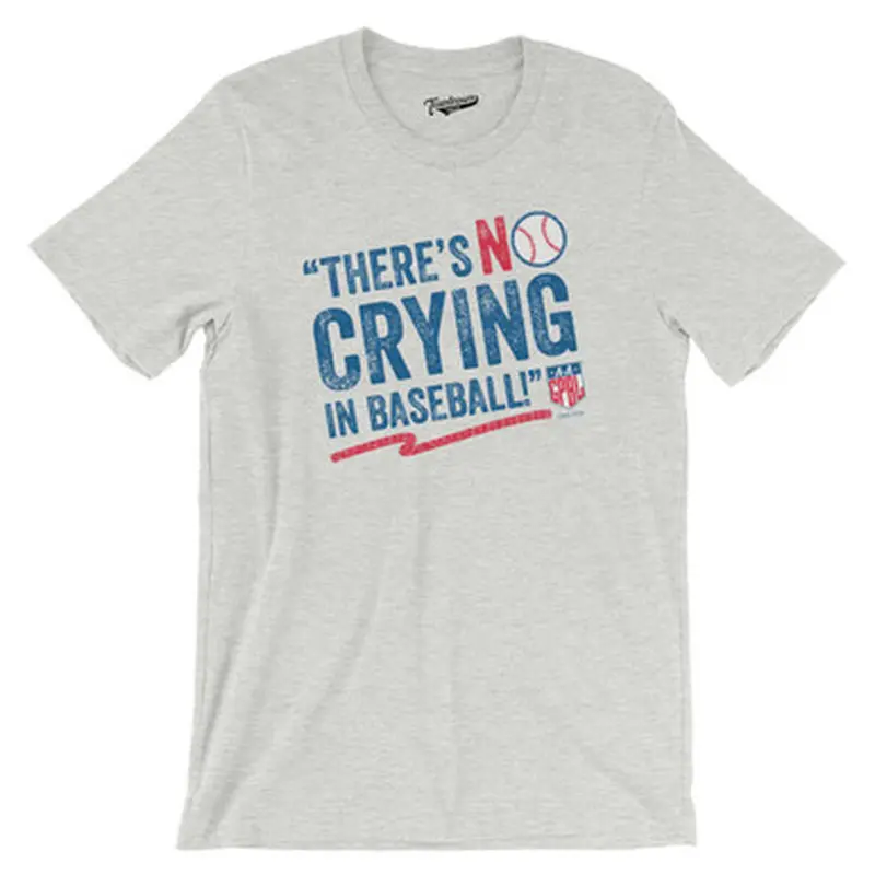 Unisex Teambrown Theres No Crying In Baseball Grey Heather T-Shirt Size L