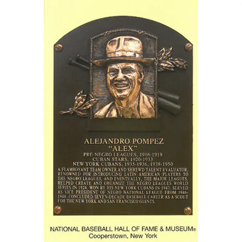 Alex Pompez Baseball Hall of Fame Plaque Postcard 