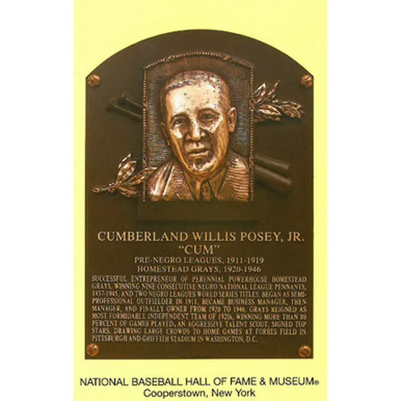 Cumberland Posey Baseball Hall of Fame Plaque Postcard 