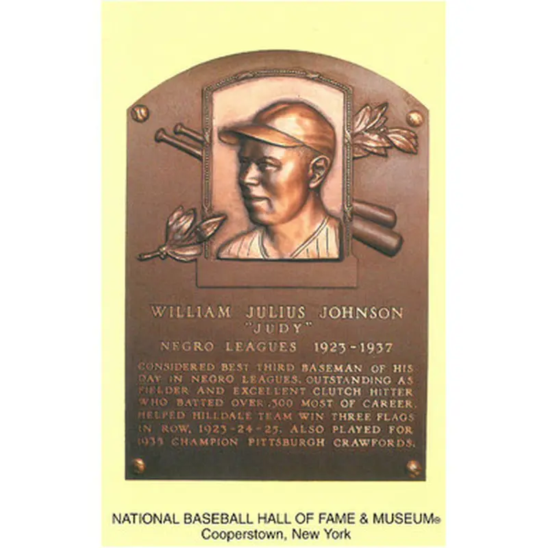 Judy Johnson Baseball Hall of Fame Plaque Postcard 