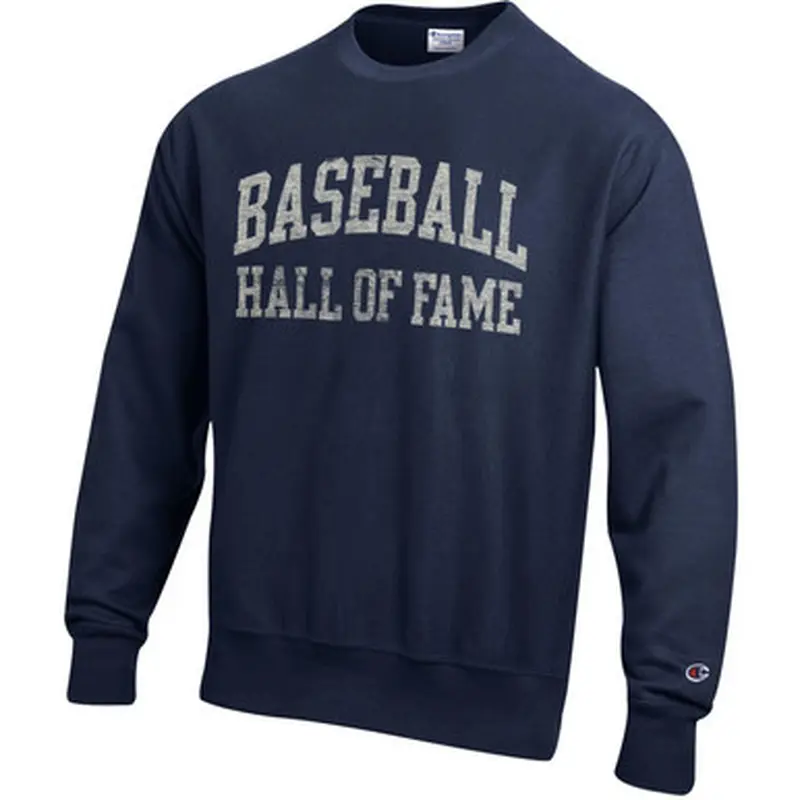 Men's Champion Baseball Hall of Fame Navy Reverse Weave Sweatshirt Size M