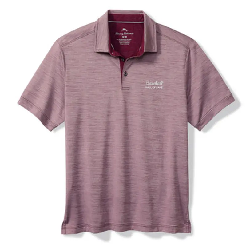 Mens Tommy Bahama Baseball Hall of Fame San Raphael Heather Maroon Sport Polo Size L
