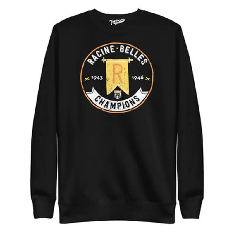 Racine Belles Champions Black Crewneck Sweatshirt Size L