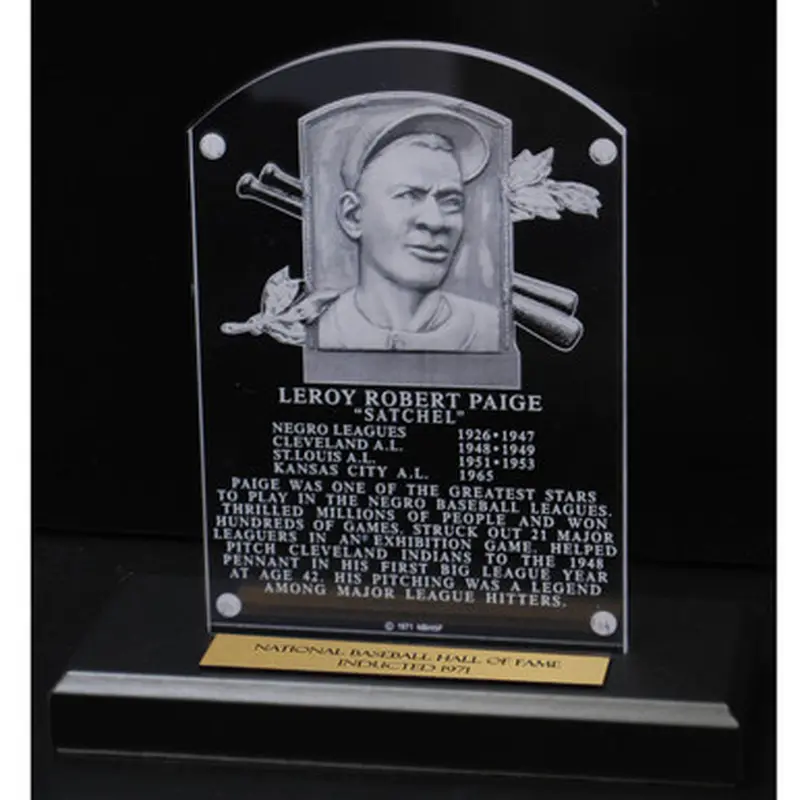 Satchel Paige Acrylic Replica Hall of Fame Plaque 