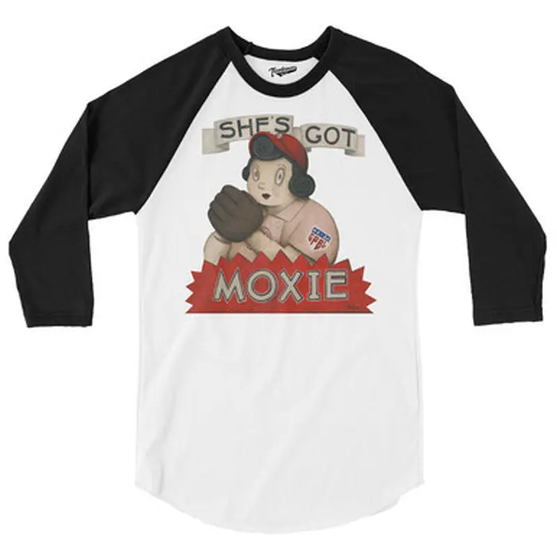 Unisex Teambrown She's Got Moxie AAGPBL Longsleeve Baseball Shirt Size L