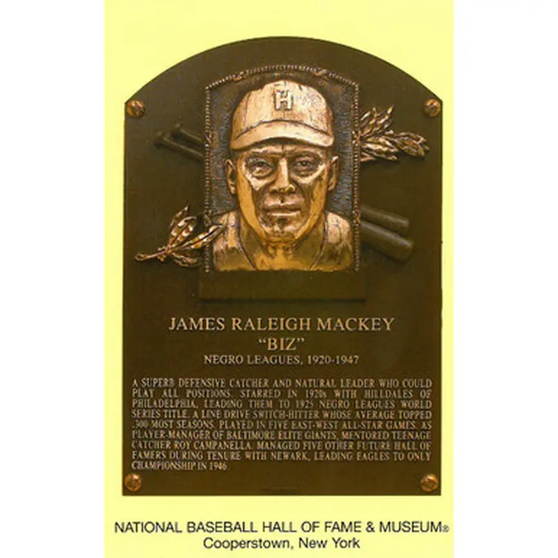 Biz Mackey Baseball Hall of Fame Plaque Postcard 