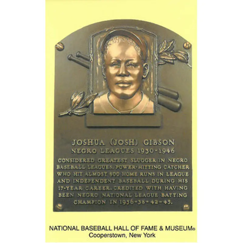 Josh Gibson Baseball Hall of Fame Plaque Postcard 