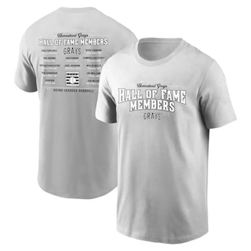 Mens Homestead Grays Team Hall of Famer Grey Roster T-Shirt Size L