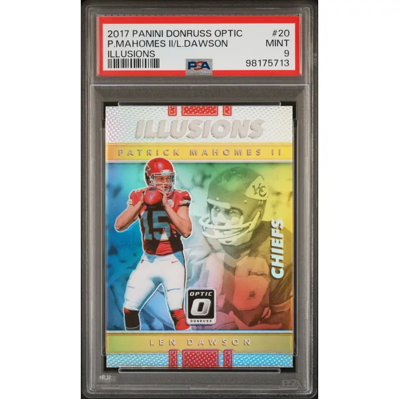 Patrick Mahomes 2017 Donruss Optic Illusions Rookie PSA 9 Mint