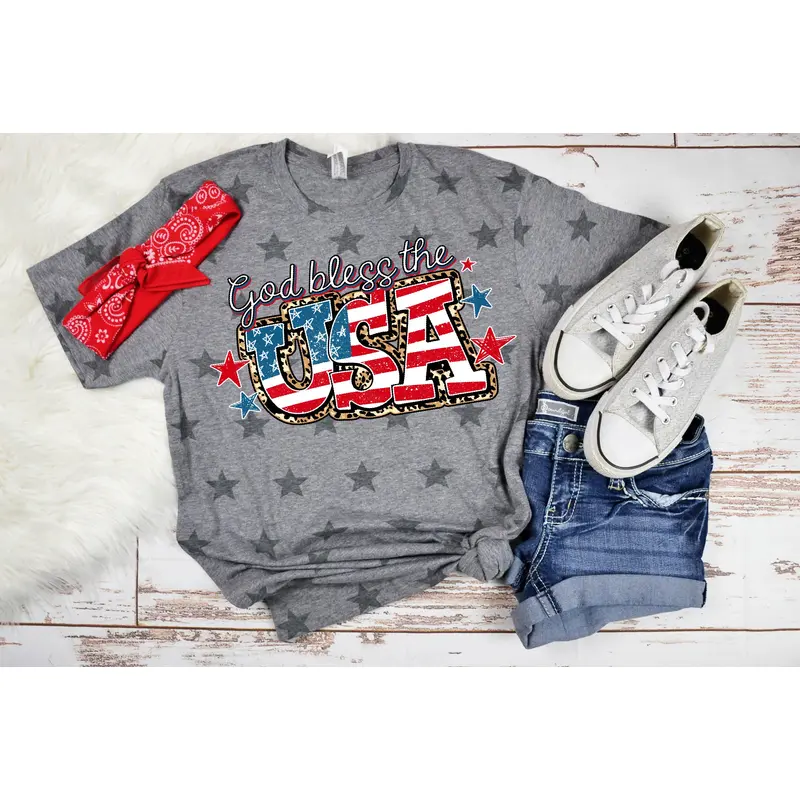 God Bless the USA- Star Tee