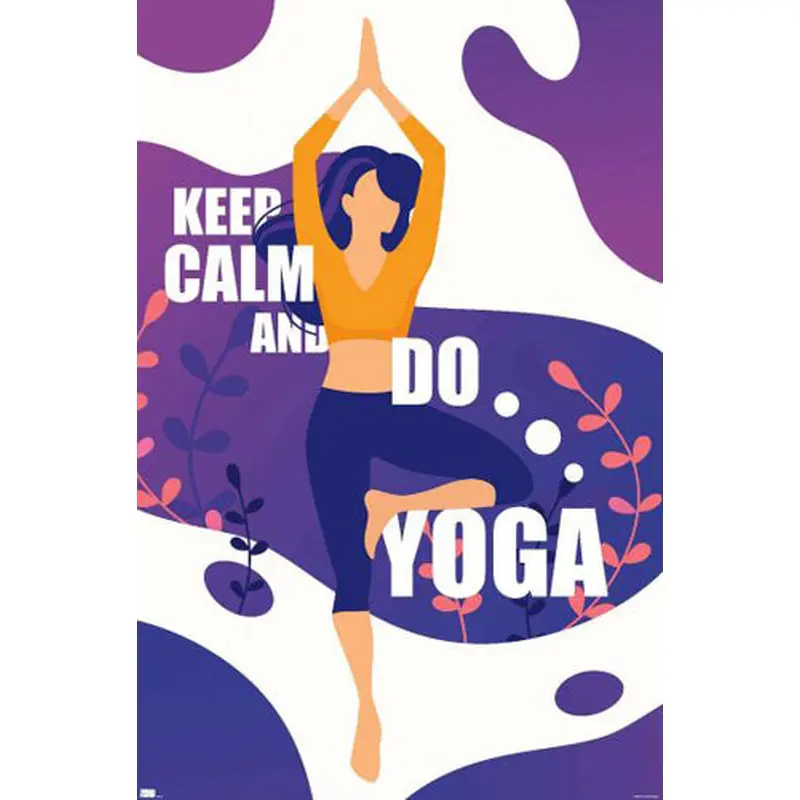 Yoga Inspiration "Keep Calm And Do Yoga" Colorful Wall Poster - Trends International