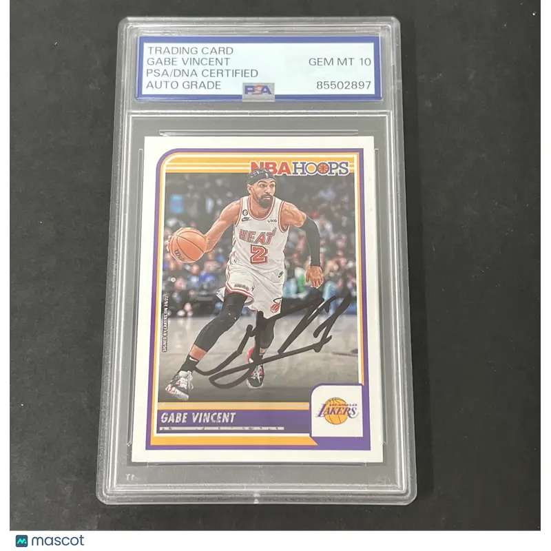 2023-24 Panini NBA Hoops #49 Gabe Vincent signed card PSA Auto 10