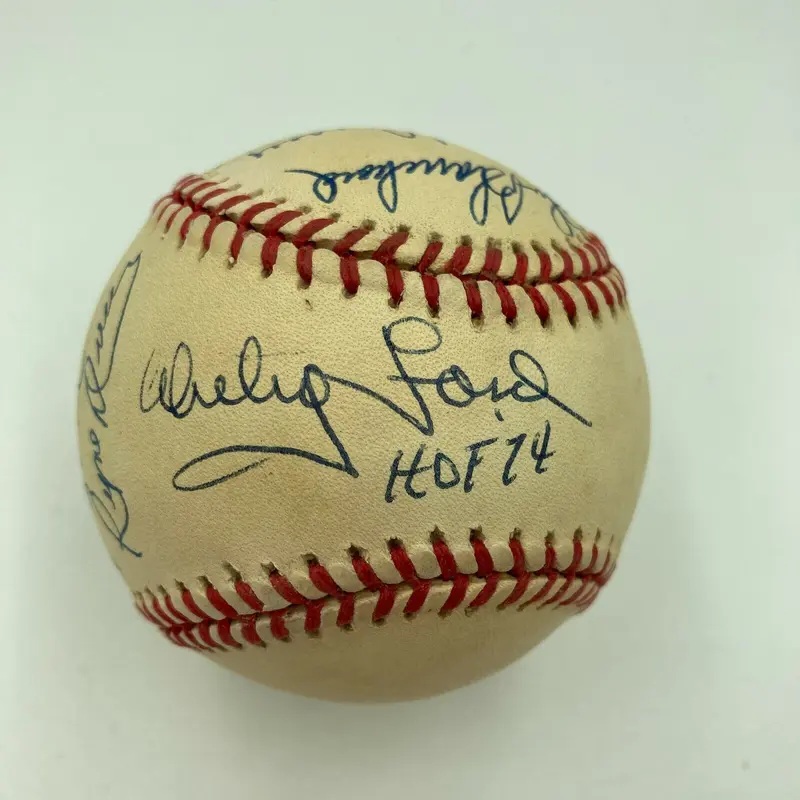 1950's New York Yankees Legends Signed Baseball Whitey Ford Don Larsen JSA COA