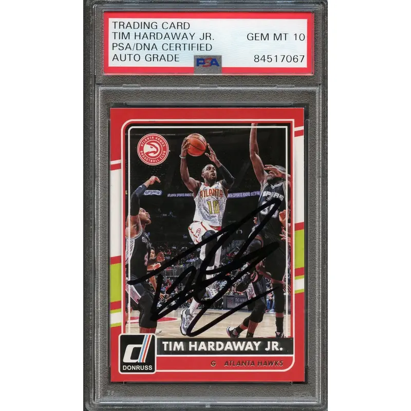 2015-16 Donruss #165 Tim Hardaway Jr. Signed Card AUTO 10 PSA Slabbed Hawks