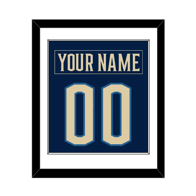 Columbus Nameplate & Number (Back) Combined - Alternate Navy Blue - Single Mat 1
