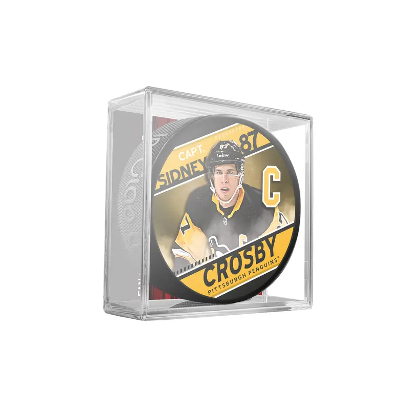 NHL Captain Series Sidney Crosby Pittsburgh Penguins Souvenir Hockey Puck In Cube
