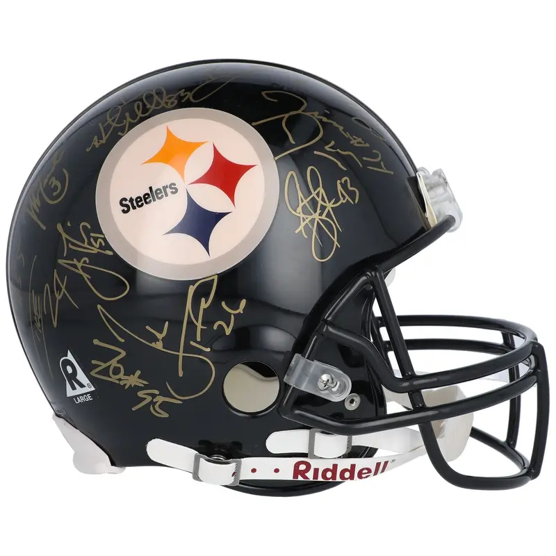 2005 Pittsburgh Steelers Super Bowl Champs Team Signed Game Helmet Beckett COA