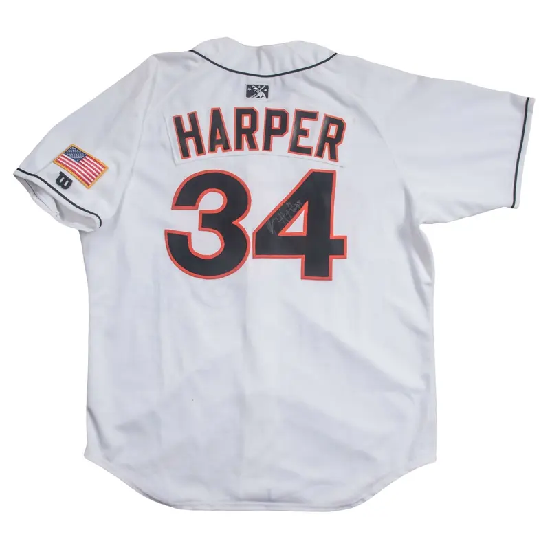 2011 Bryce Harper Rookie Signed Game Used Minor League Suns Jersey Beckett COA