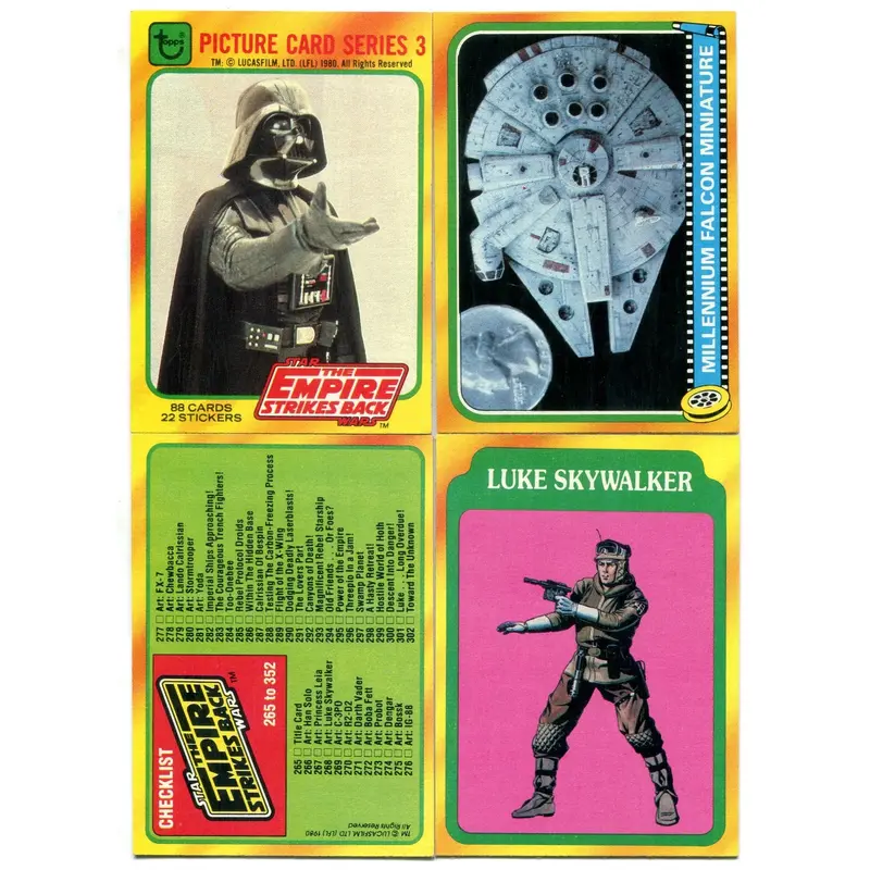 1980 Topps Empire Strikes Back Complete Series 3 Set NM/MT (88) (23-165)