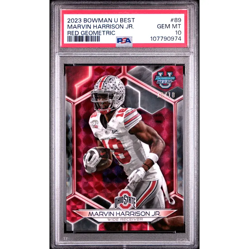 Marvin Harrison Jr. 2023 Bowmans Best Red Geometric #10/10 PSA 10 Gem Mint
