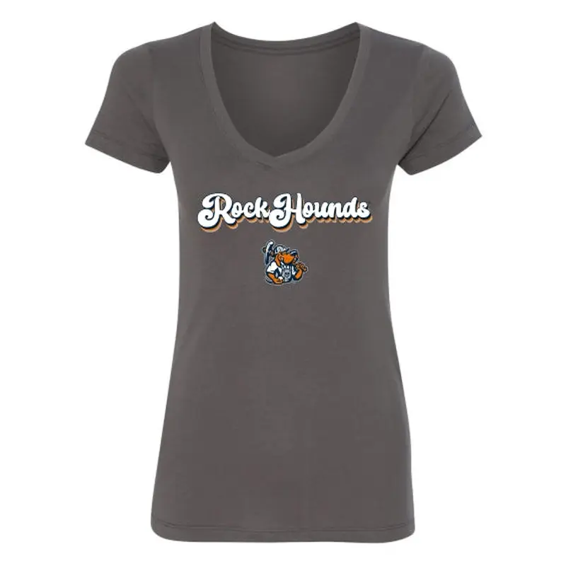 Midland RockHounds Women's Cursive V-neck Tee