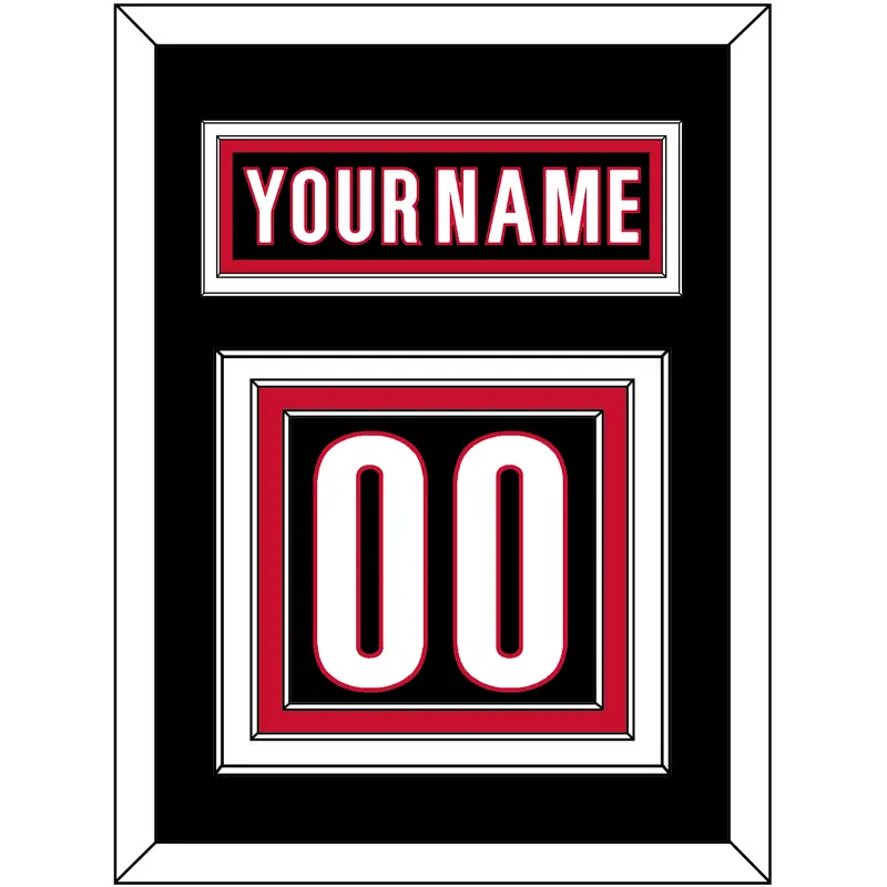 Carolina Nameplate & Number (Back) - Alternate Black (2018-2022) - Triple Mat 3