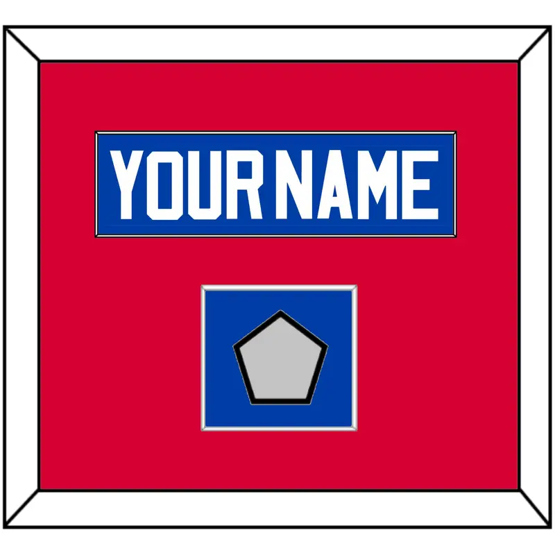 Detroit Name & 2X Champions Patch - Road Blue (1981-1996) - Single Mat 2