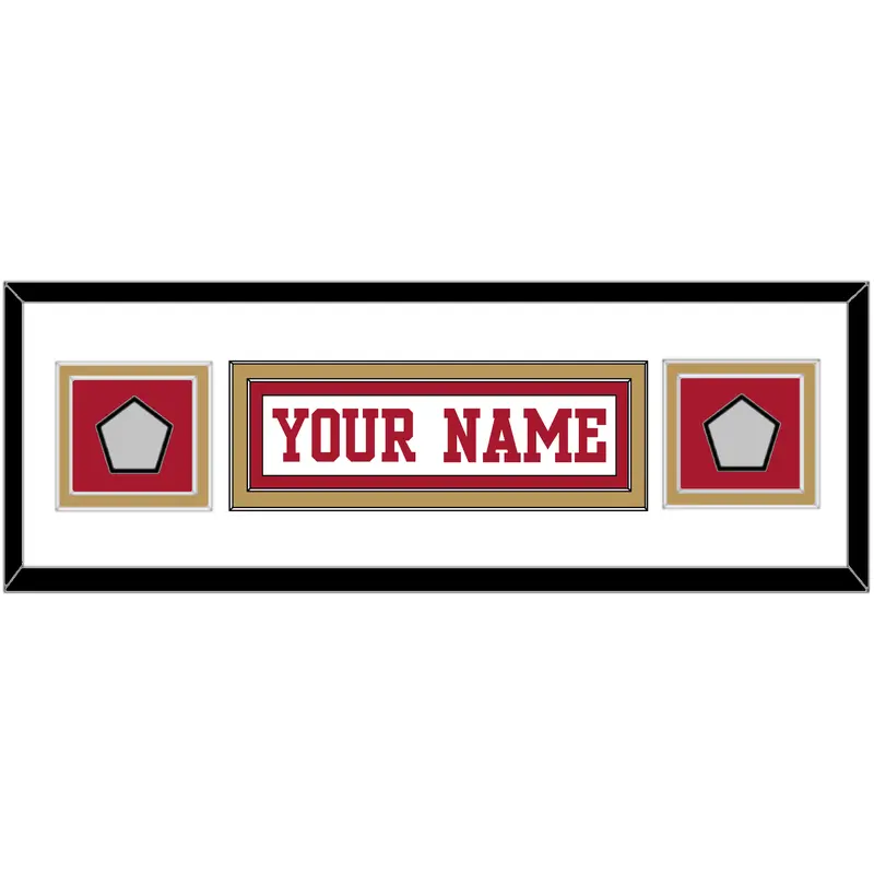 San Francisco Nameplate & 2 Super Bowl Patches - Road White - Double Mat 2