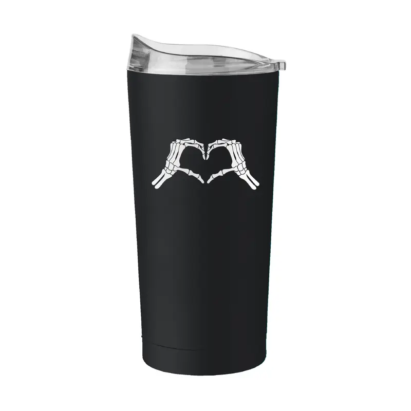 Halloween 20oz Skeloton Heart Hand Powder Coat Tumbler