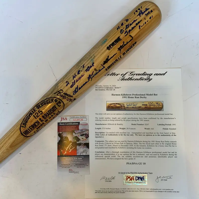 Harmon Killebrew Signed Inscribed Home Run Derby Game Used Bat PSA DNA 10
