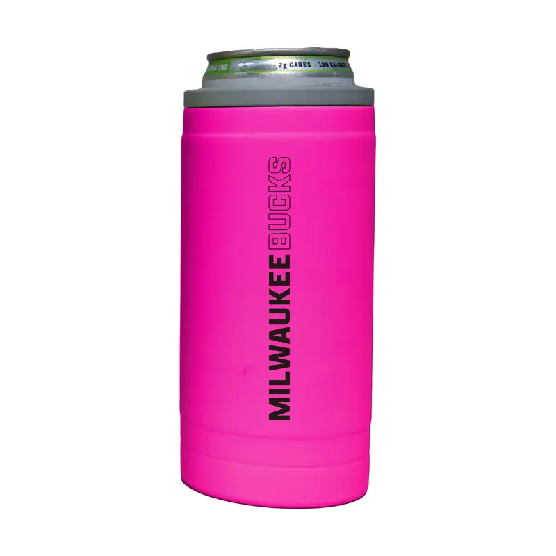 Milwaukee Bucks 12oz Electric Stacked Soft Touch Slim Coolie