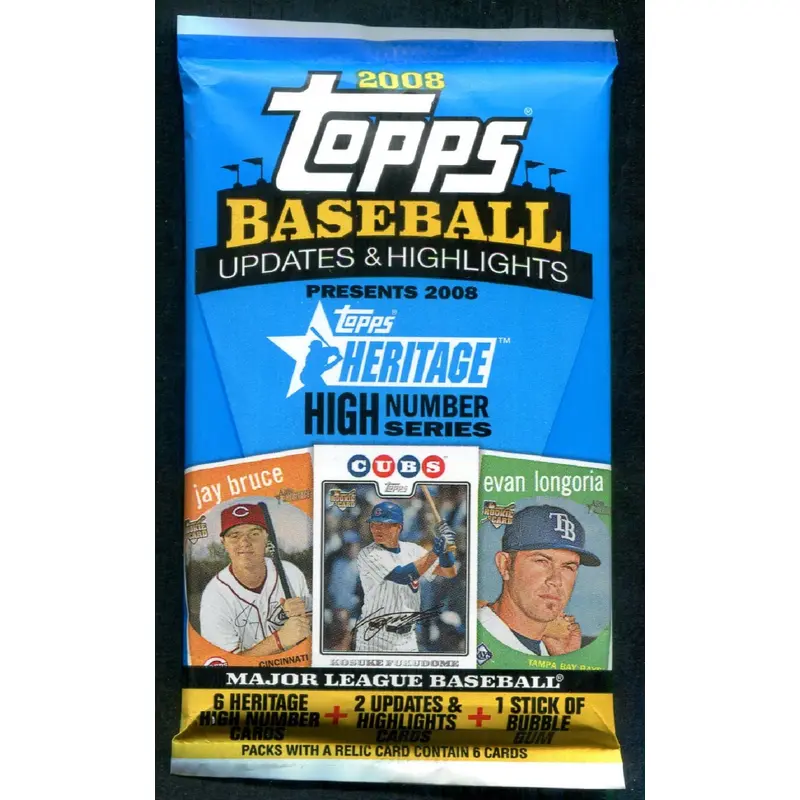 2008 Topps Heritage Baseball Unopened High Number Series Pack (Hobby) (8)