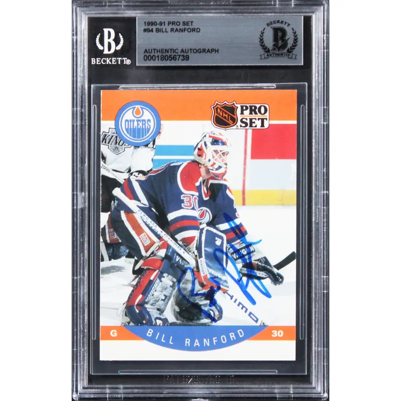 Oilers Bill Ranford Authentic Signed 1990 Pro Set #94 Card BAS Slabbed