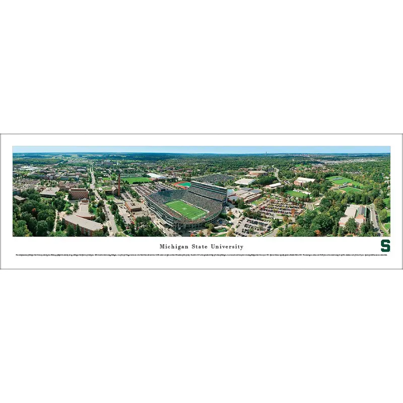 Michigan State Football Aerial Panoramic Poster Print - Blakeway Worldwide