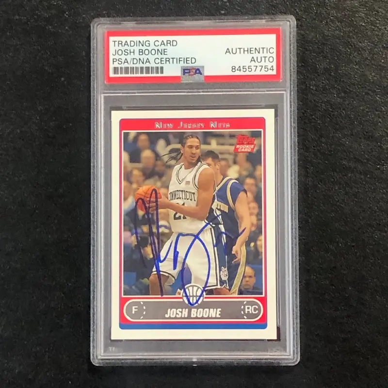 2006-07 Topps Basketball #238 Josh Boone Signed Card AUTO PSA Slabbed Nets