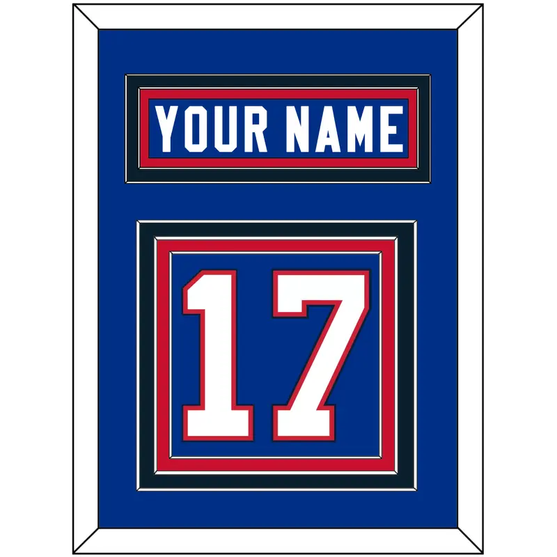 Buffalo Nameplate & Number (Back) - Home Blue - Triple Mat 2